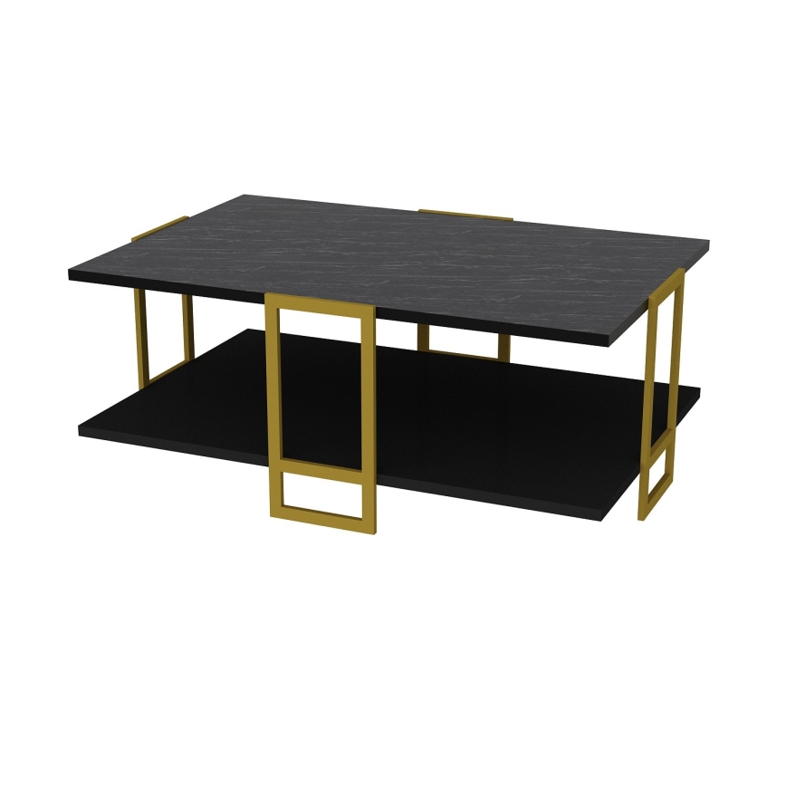 Konferenčný stolík POLKA 36,6x91,5 cm zlatá/čierna