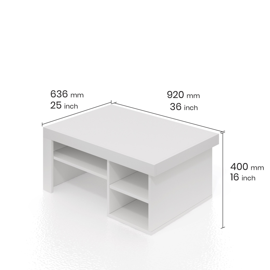 Konferenčný stolík REETA 40x92 cm biela
