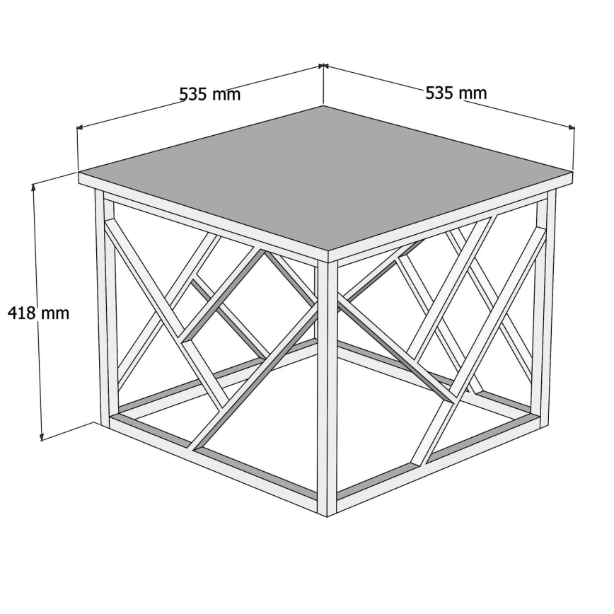 Konferenčný stolík WODA 42x53 cm hnedá/čierna