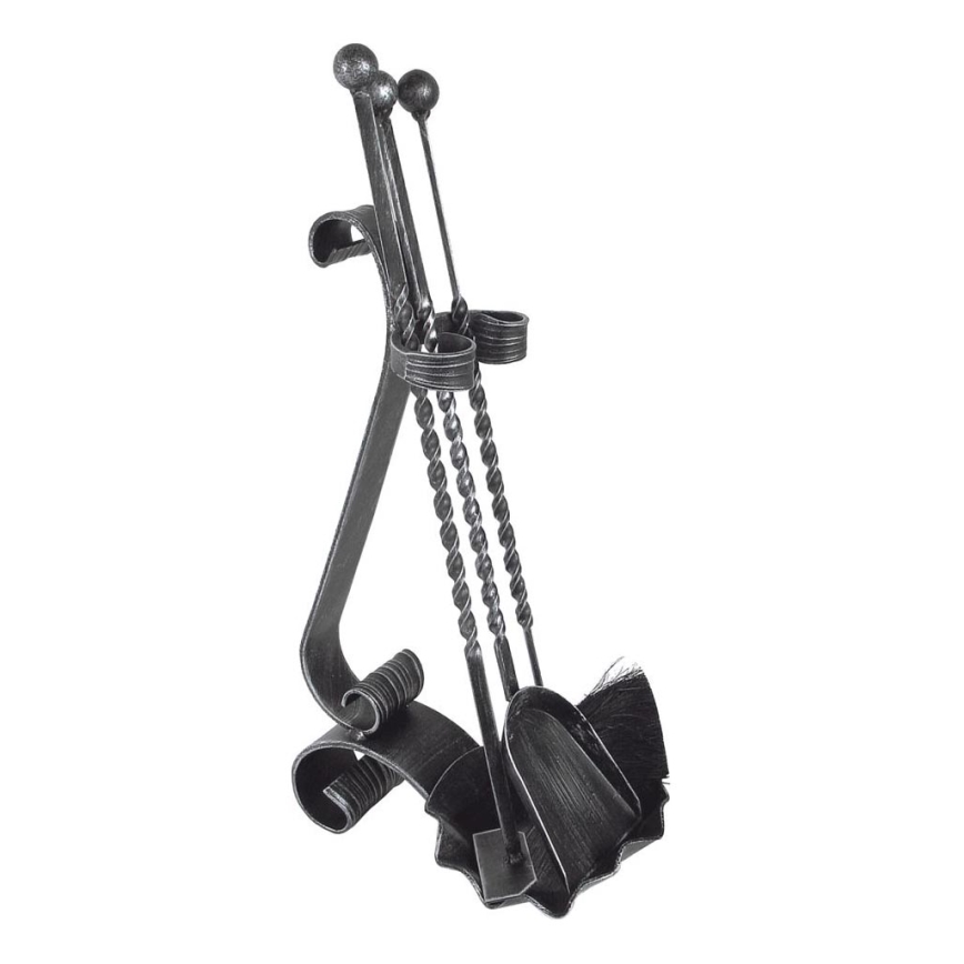 Kované krbové náradie 4 ks antracit/patina