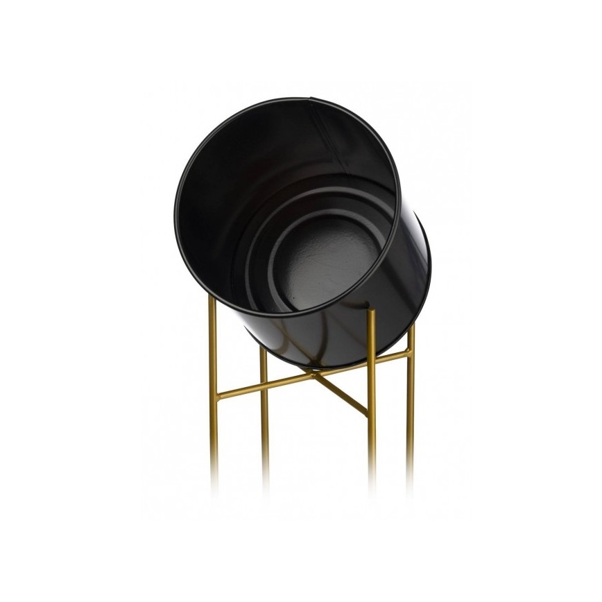 Kovový kvetináč OSLO 95x17 cm čierna/zlatá