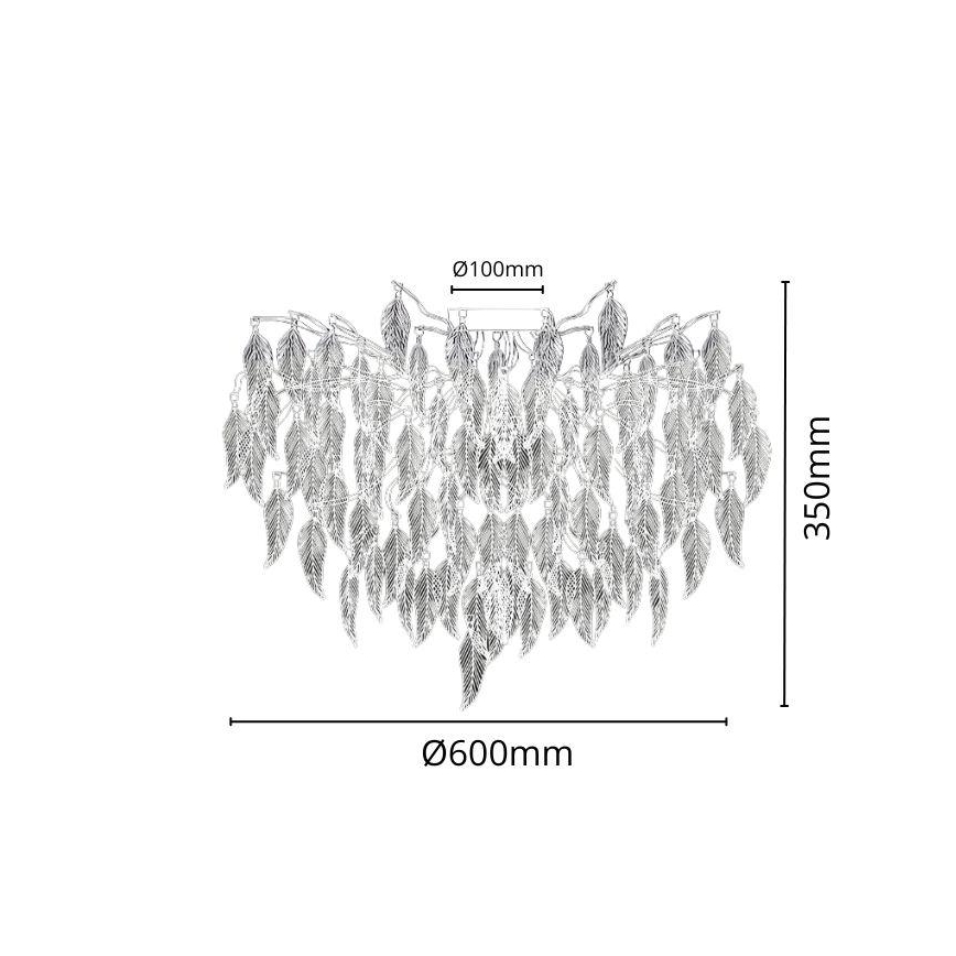 Krištáľový prisadený luster 10xG9/40W/230V čierna