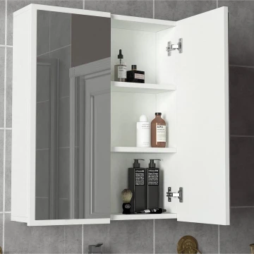 Kúpeľňová skrinka so zrkadlom KAYLA 78x60 cm biela