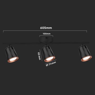 LED Bodové svietidlo 3xLED/5W/230V 4000K čierna
