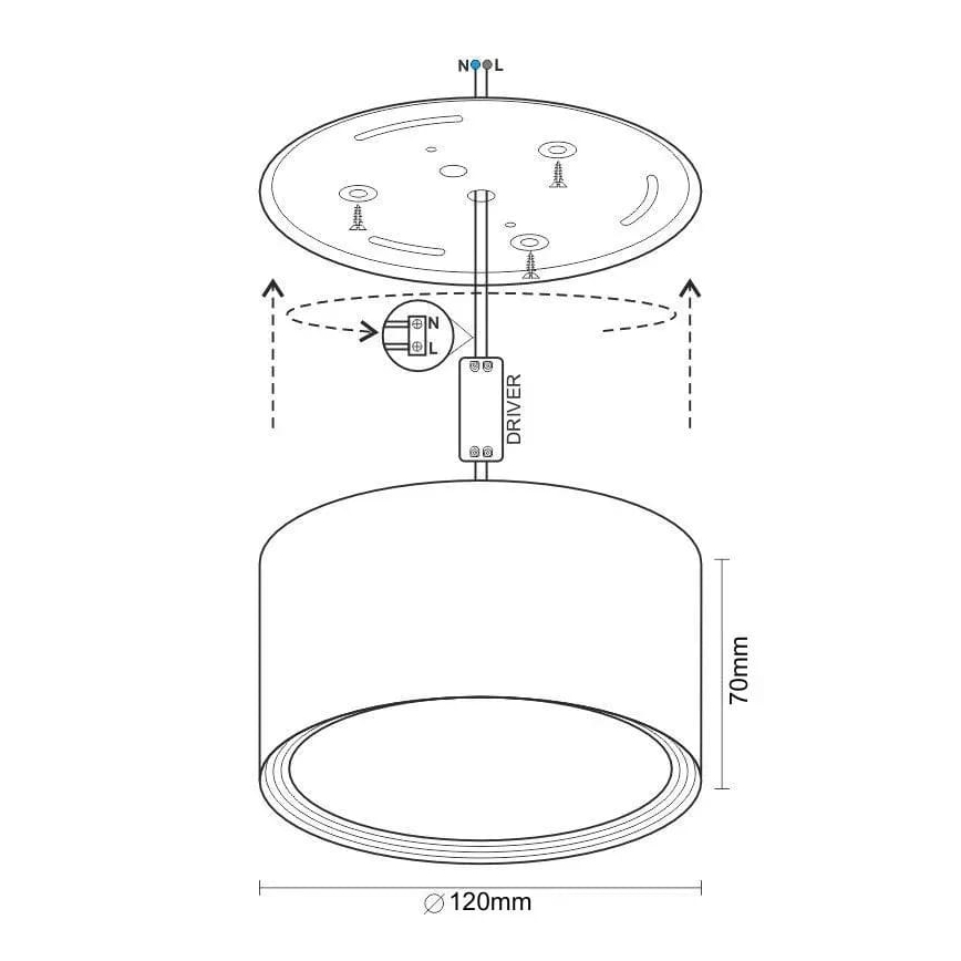 LED Bodové svietidlo LED/14W/230V 4000K pr. 12 cm biela