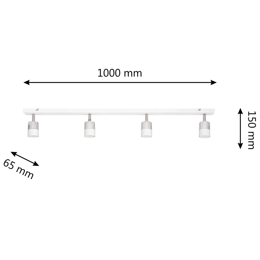 LED Bodové svietidlo TUBSSON 4xGU10/6,5W/230V biela/lesklý chróm