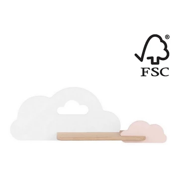 LED Detské nástenné svietidlo s poličkou CLOUD LED/5W/230V biela/ružová, FSC certifikované