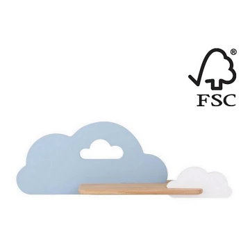 LED Detské nástenné svietidlo s poličkou CLOUD LED/5W/230V modrá/biela, FSC certifikované