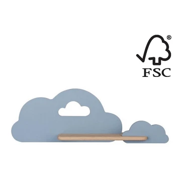 LED Detské nástenné svietidlo s poličkou CLOUD LED/5W/230V modrá, FSC certifikované