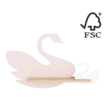 LED Detské nástenné svietidlo s poličkou SWAN LED/5W/230V, FSC certifikované