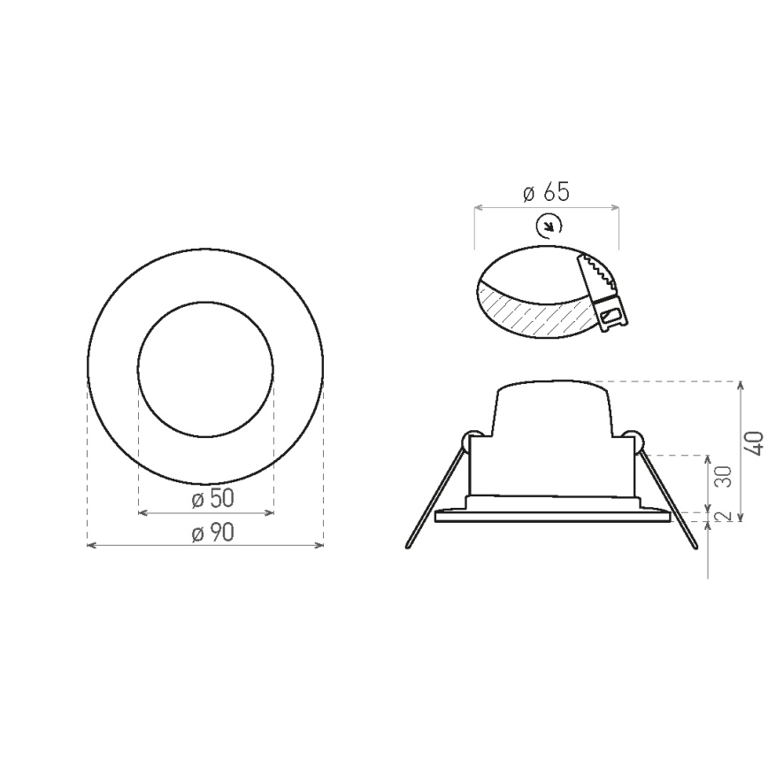 LED Kúpeľňové podhľadové svietidlo BONO LED/5W/230V 3000K IP65 biela