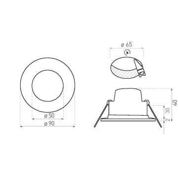 LED Kúpeľňové podhľadové svietidlo BONO LED/5W/230V 3000K IP65 chróm