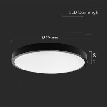 LED Kúpeľňové stropné svietidlo LED/24W/230V IP44 4000K pr. 29 cm čierna