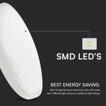 LED Kúpeľňové stropné svietidlo LED/24W/230V IP44 6500K pr. 29 cm biela