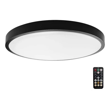 LED Kúpeľňové stropné svietidlo so senzorom LED/36W/230V 4000K IP44 čierna + diaľkové ovládanie