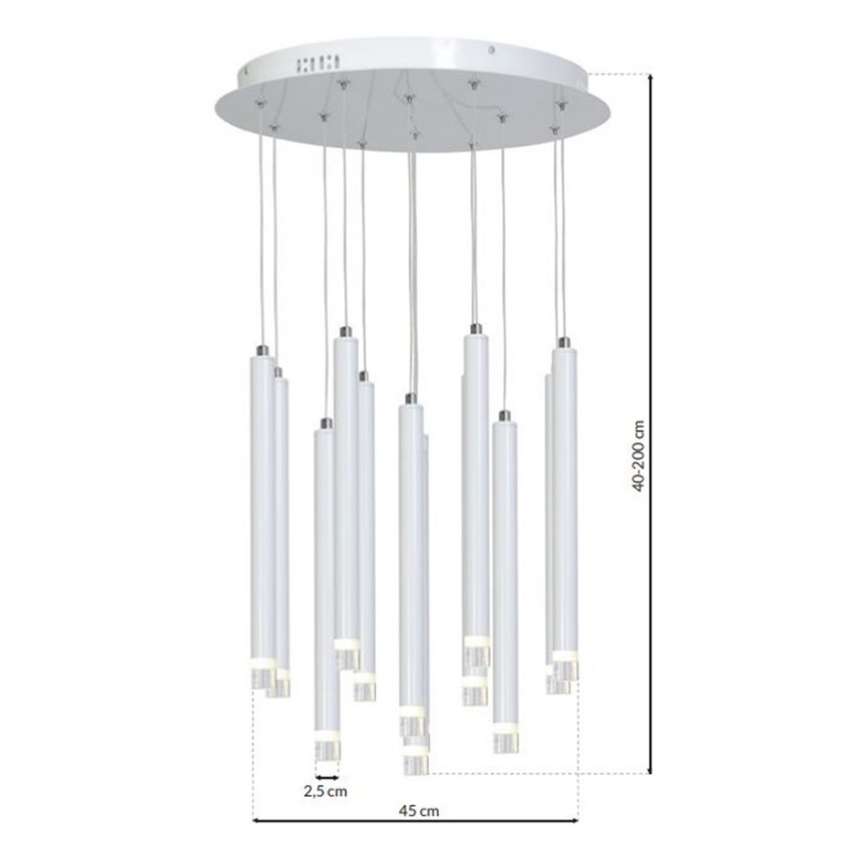LED Luster na lanku ALBA 12xLED/1W/230V biela