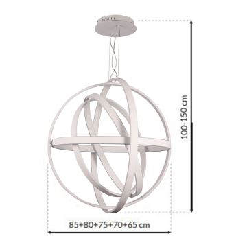 LED Luster na lanku COPERNICUS 1xLED/260W/230V biela