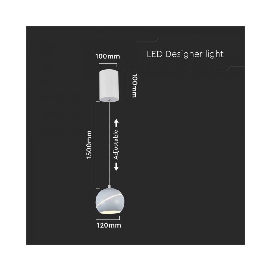 LED Luster na lanku dotykový LED/8,5W/230V 3000K biela
