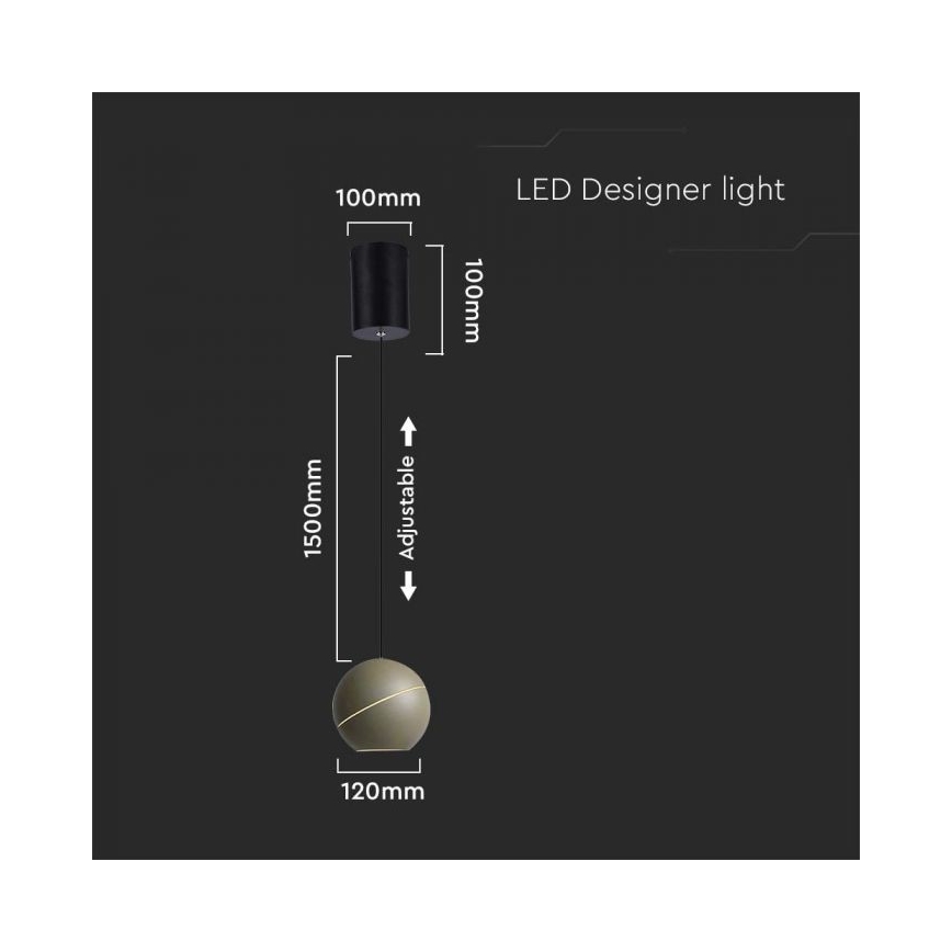 LED Luster na lanku dotykový LED/8,5W/230V 3000K šedá