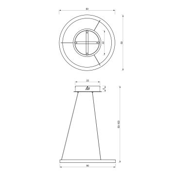 LED Luster na lanku GALAXIA LED/26W/230V čierna