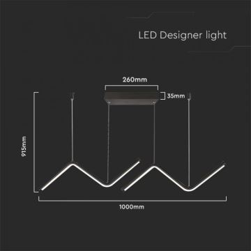 LED Luster na lanku LED/12W/230V 4000K čierna