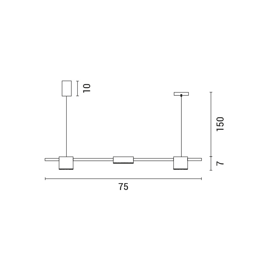 LED Luster na lanku LED/24W/230V 3000K čierna