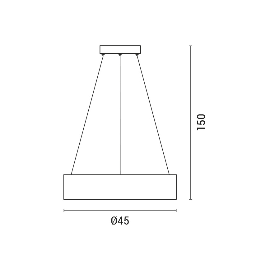 LED Luster na lanku LED/30W/230V 3000K pr. 45 cm čierna/dub