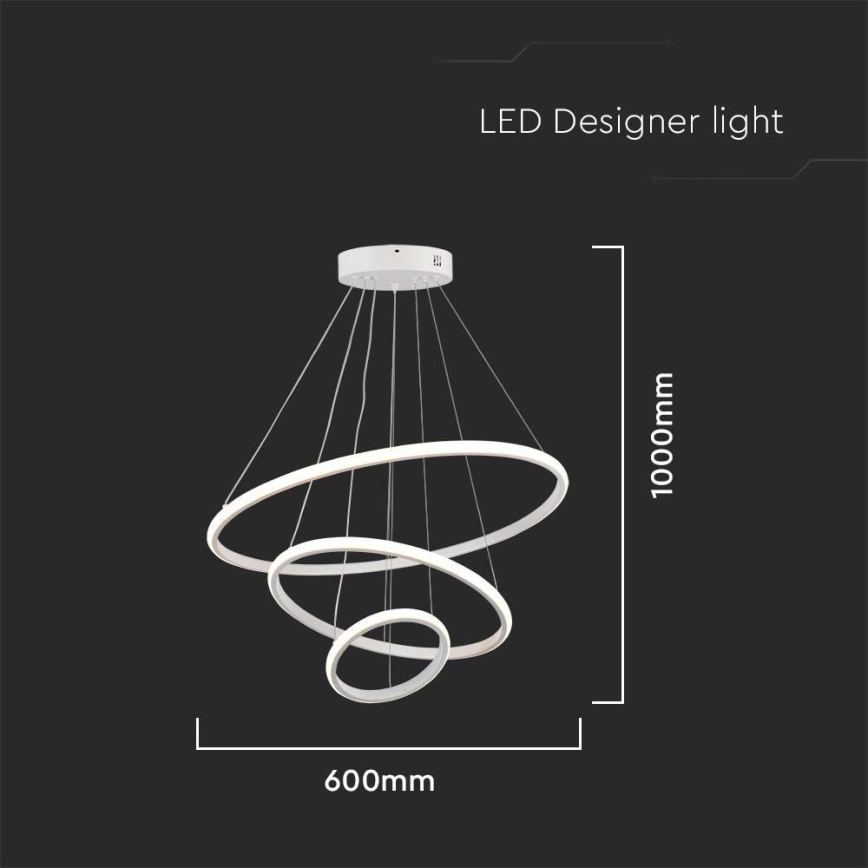 LED Luster na lanku LED/32W/230V 3000K biela