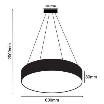 LED Luster na lanku LED/35W/230V 4000K pr. 60 cm