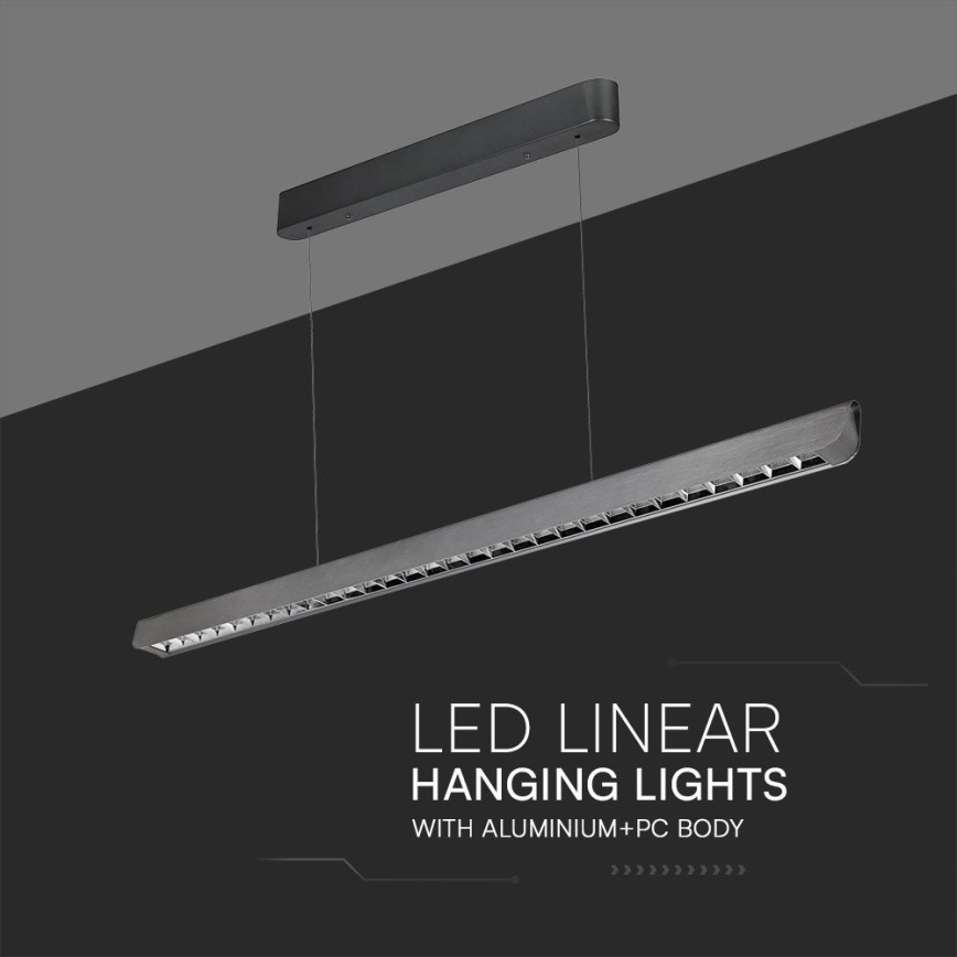 LED Luster na lanku LED/36W/230V 3000/4000/6400K antracit