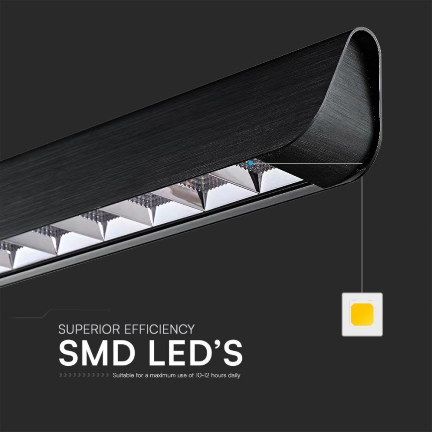 LED Luster na lanku LED/36W/230V 3000/4000/6400K čierna