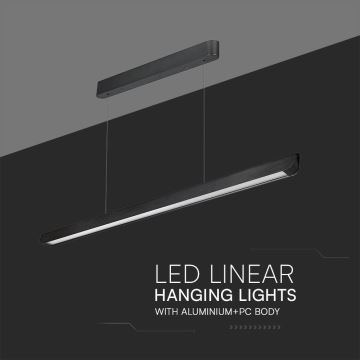 LED Luster na lanku LED/36W/230V 3000/4000/6400K čierna