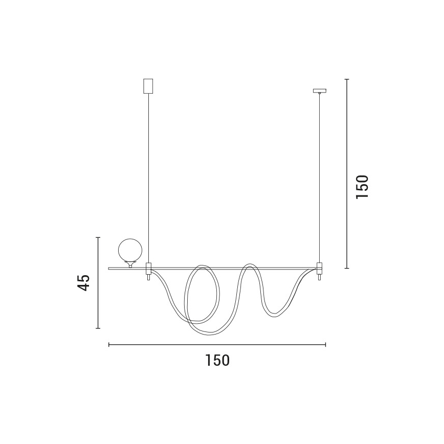 LED Luster na lanku LED/50W/230V + 1xG9/10W zlatá