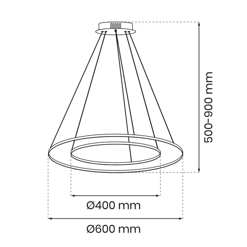 LED Luster na lanku ROTONDA LED/51W/230V zlatá