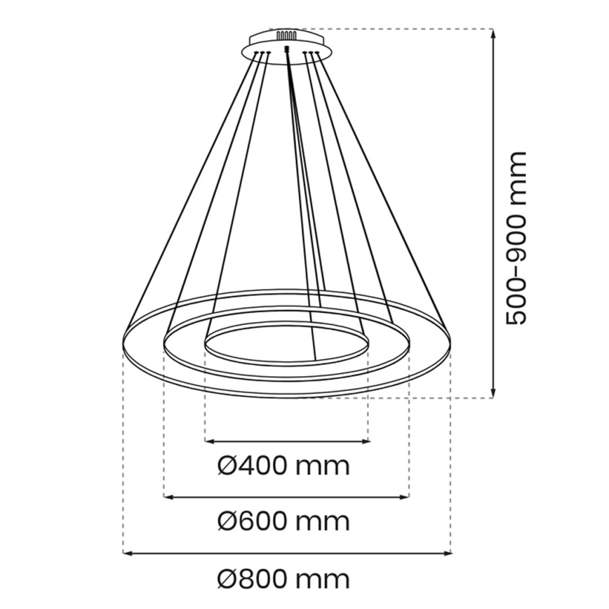 LED Luster na lanku ROTONDA LED/93W/230V zlatá