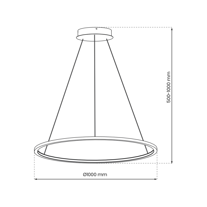 LED Luster na lanku SATURNO LED/57W/230V pr. 100 cm IP44 antracit