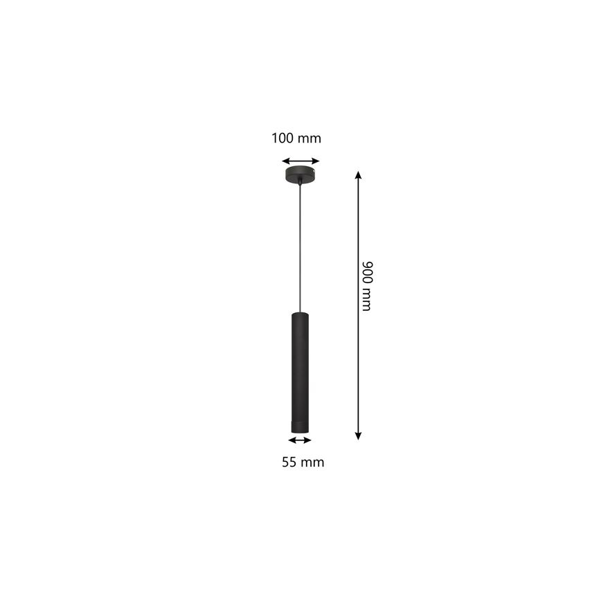 LED Luster na lanku TUBA 1xGU10/4,8W/230V čierna