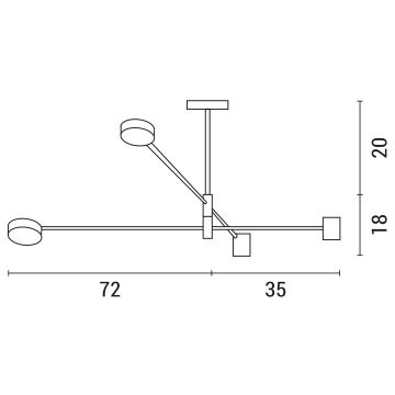 LED Luster na tyči LED/24W/230V 3000K čierna