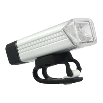 LED Nabíjacie svetlo na bicykel LED/5W/3,7V IPX4 1200 mAh strieborná