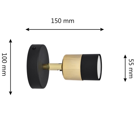 LED Nástenné bodové svietidlo TUBSSON 1xGU10/6,5W/230V čierna/zlatá