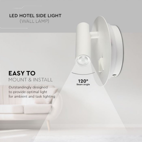 LED Nástenné svietidlo LED/3W/230V + LED/6W/230V 3000K biela