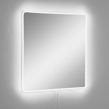 LED Nástenné zrkadlo s podsvietením SQUARE 50x50 cm biela