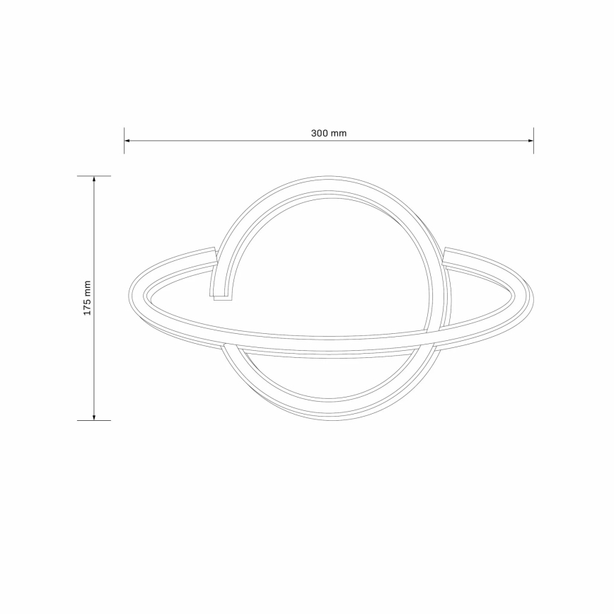 LED Neónová nástenná dekorácia PLANET LED/3W/3xAA modrá/žltá