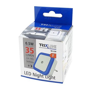 LED Nočné svetlo so senzorom LED/0,5W/230V modrá