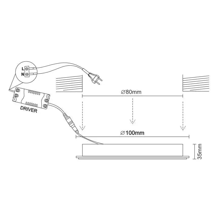 LED Podhľadové svietidlo LED/7,5W/230V 4000K čierna/strieborná