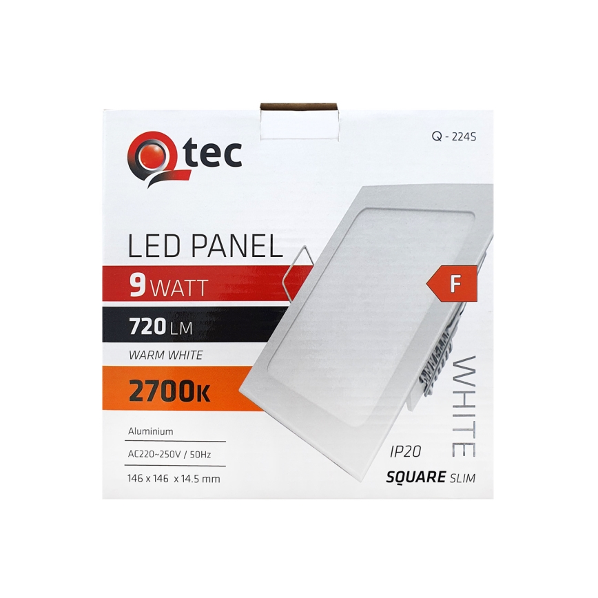 LED Podhľadové svietidlo QTEC LED/9W/230V 2700K 14,6x14,6 cm
