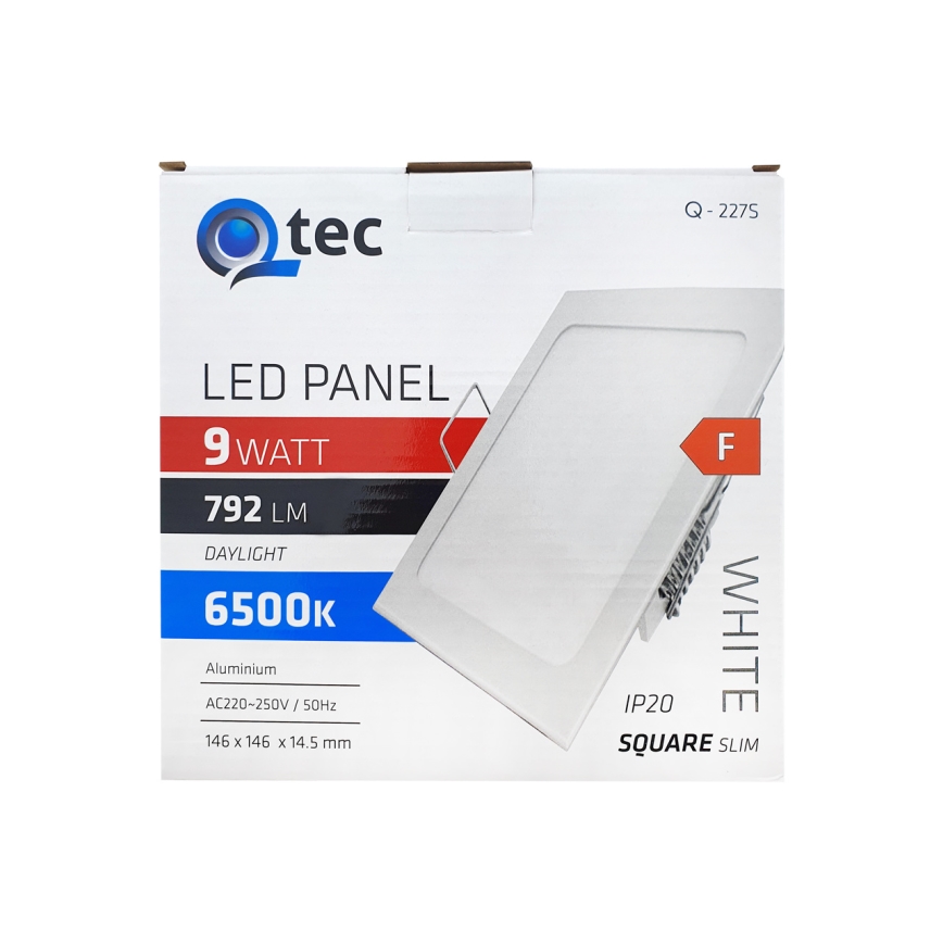 LED Podhľadové svietidlo QTEC LED/9W/230V 6500K 14,6x14,6 cm