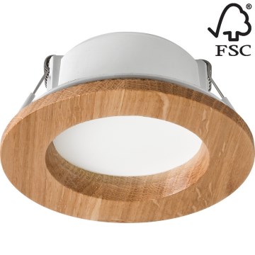 LED Podhľadové svietidlo WOODY SPOT LED/5,5W/230V 4000K dub ø 10 cm