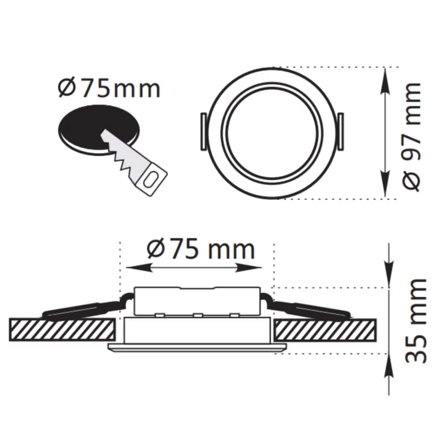 LED Podhľadové svietidlo ZOE LED/4,8W/230V čierna