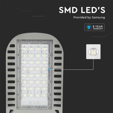 LED Pouličná lampa SAMSUNG CHIP LED/50W/230V 4000K šedá